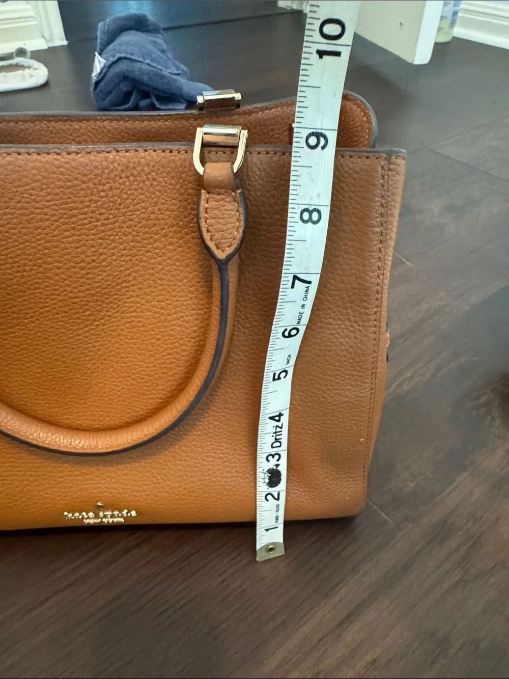 Kate Spade Leila Medium Triple Compartment Pebbled Leather Satchel Warm Ginger